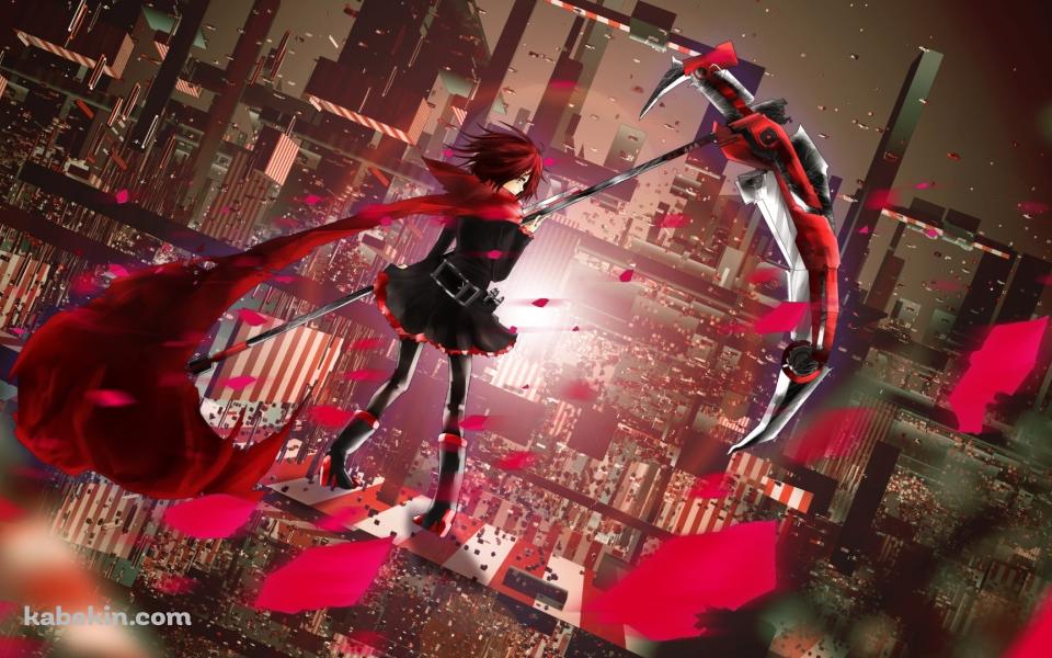 赤い花びらとルビー・ローズ / Ruby Rose / RWBYの壁紙(960px x 600px) 高画質 PC・デスクトップ用