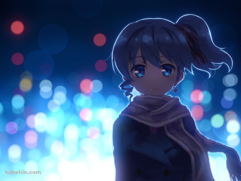 夜の都会の灯りとマフラーを巻いたセハ・クラット / DJMAXの壁紙(1024px x 768px) 高画質 PC・デスクトップ用