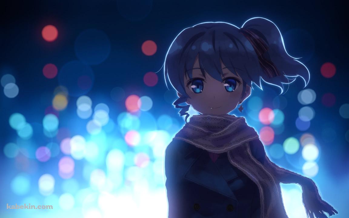 夜の都会の灯りとマフラーを巻いたセハ・クラット / DJMAXの壁紙(1152px x 720px) 高画質 PC・デスクトップ用