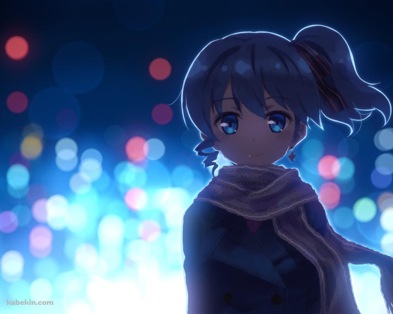 夜の都会の灯りとマフラーを巻いたセハ・クラット / DJMAXの壁紙(1280px x 1024px) 高画質 PC・デスクトップ用