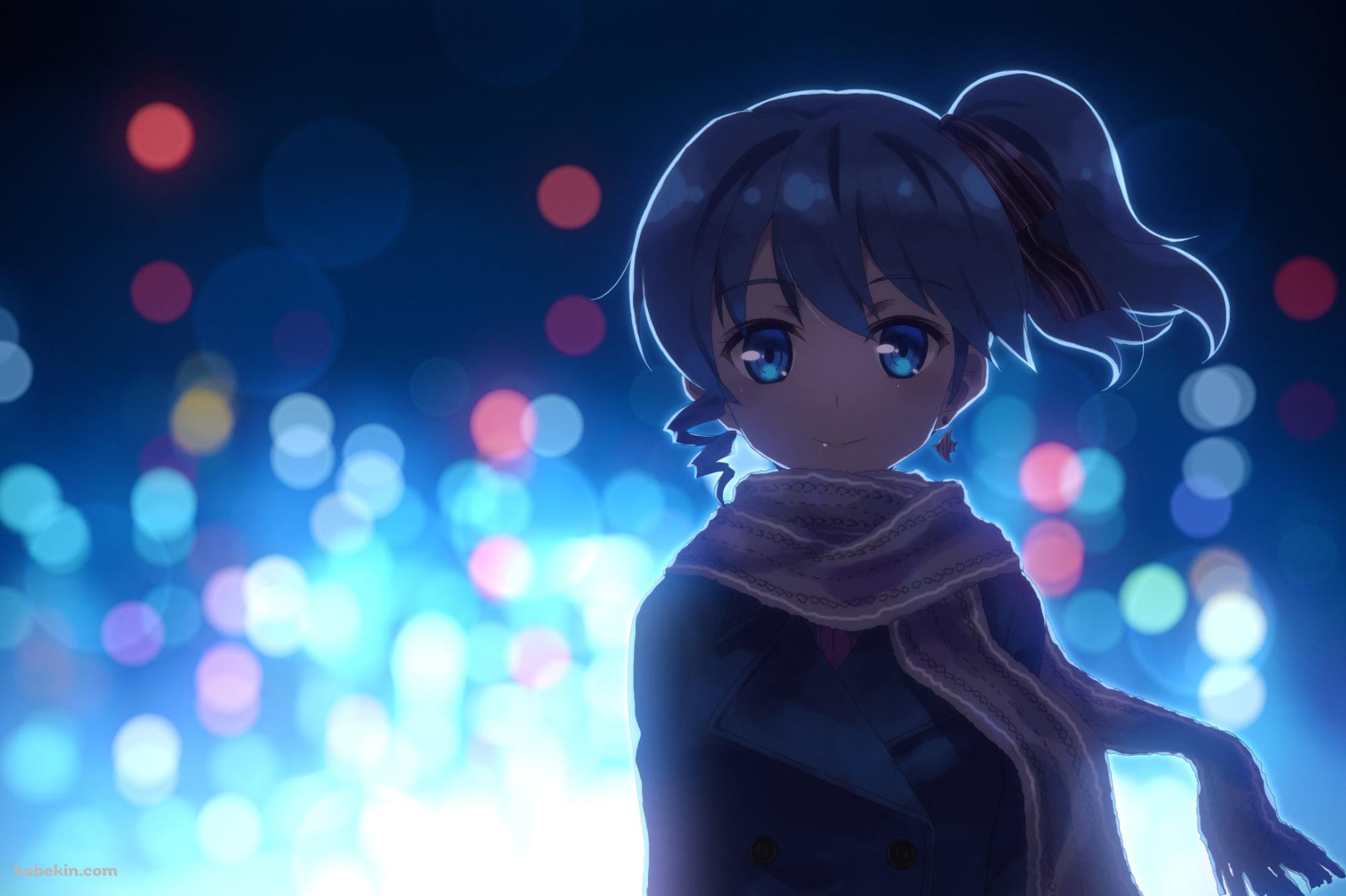 夜の都会の灯りとマフラーを巻いたセハ・クラット / DJMAXの壁紙(2000px x 1333px) 高画質 PC・デスクトップ用