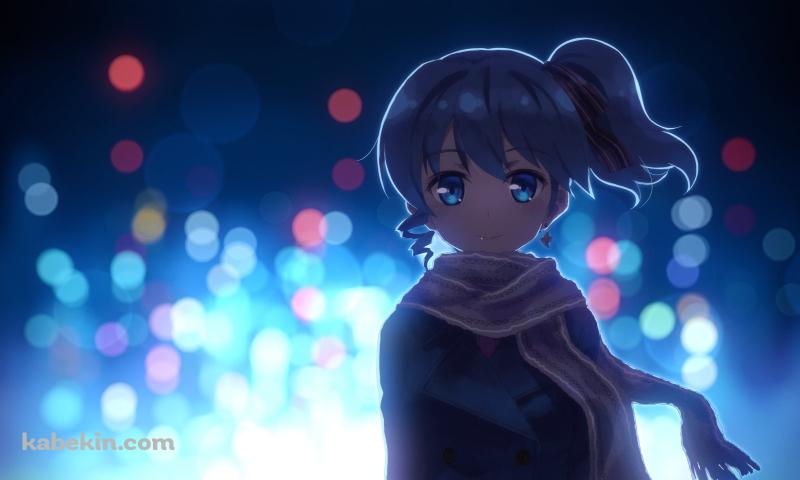 夜の都会の灯りとマフラーを巻いたセハ・クラット / DJMAXの壁紙(800px x 480px) 高画質 PC・デスクトップ用