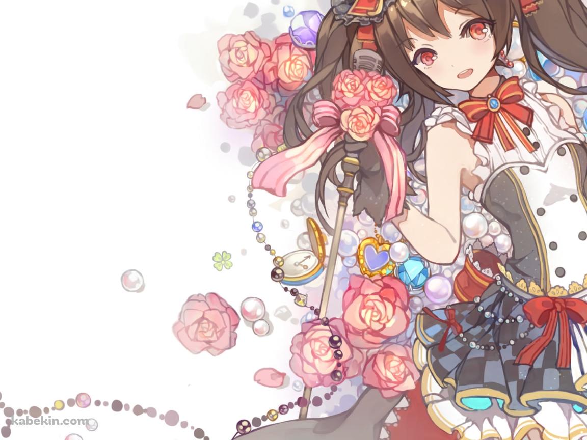 ピンクの薔薇の飾りがついたマイクを持つ矢澤にこ / ラブライブ!の壁紙(1152px x 864px) 高画質 PC・デスクトップ用