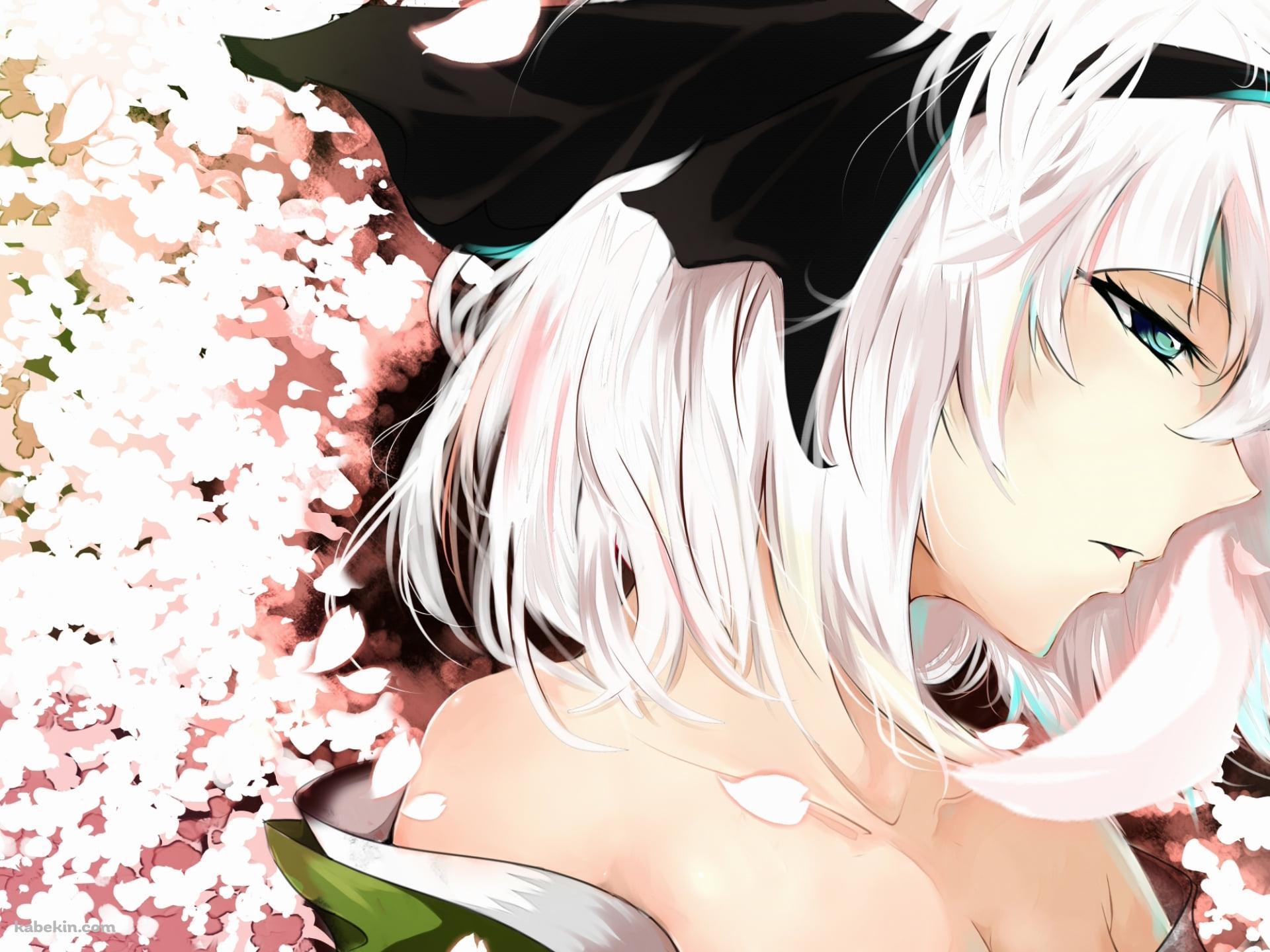 ピンクの花とうつむいている魂魄妖夢 / 東方の壁紙(1920px x 1440px) 高画質 PC・デスクトップ用