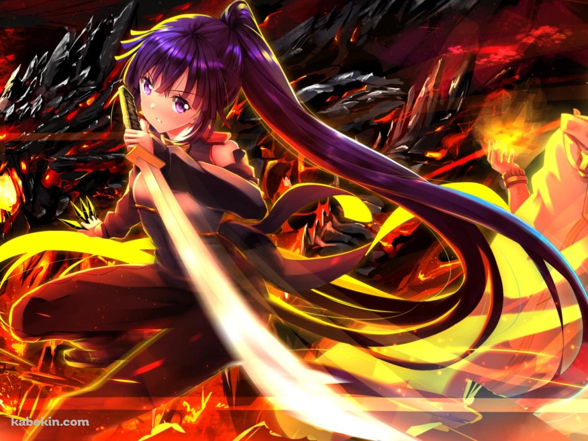 刀を振るうアカツキ / シロエ / 黒いドラゴン / ログ・ホライズンの壁紙(1152px x 864px) 高画質 PC・デスクトップ用
