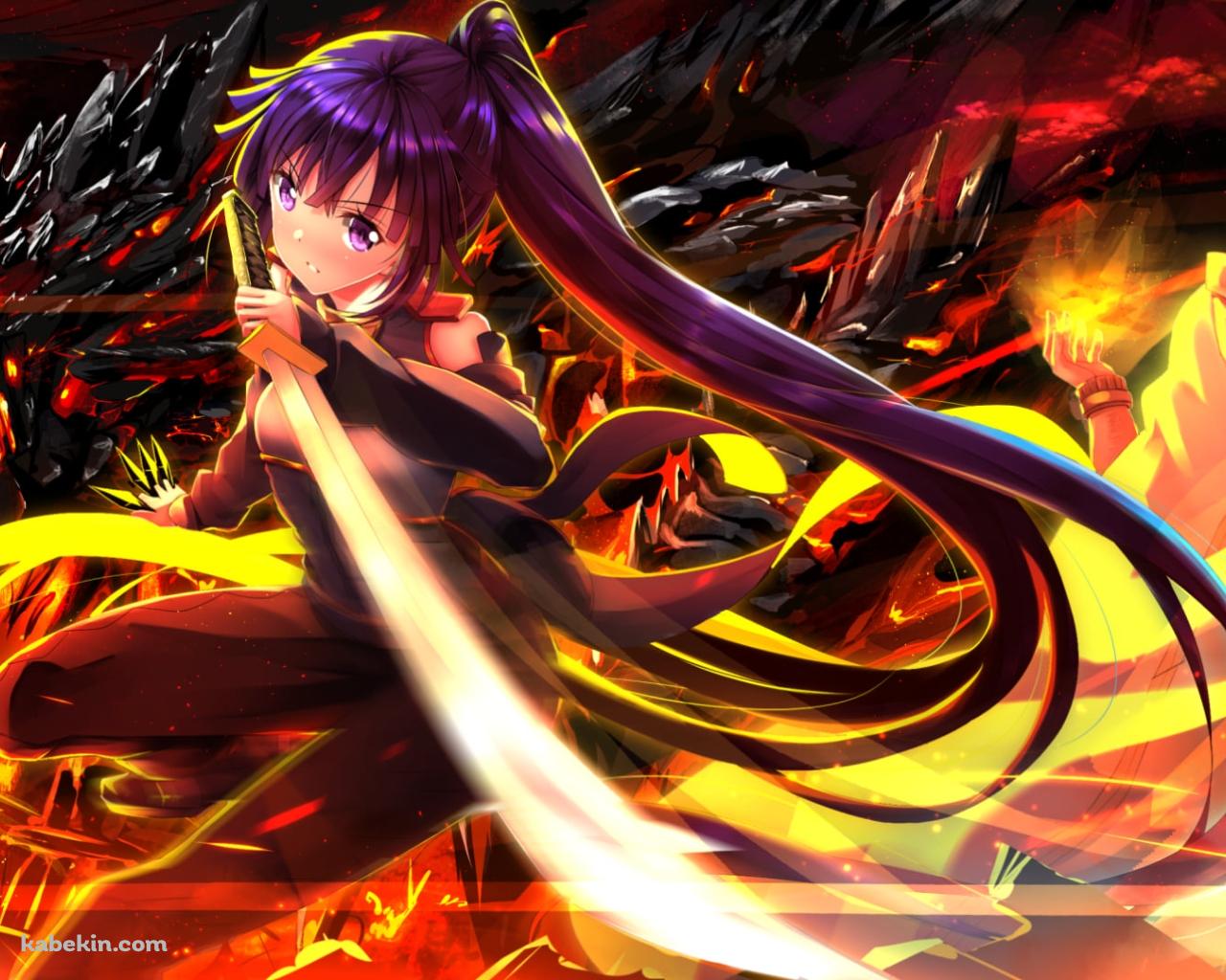 刀を振るうアカツキ / シロエ / 黒いドラゴン / ログ・ホライズンの壁紙(1280px x 1024px) 高画質 PC・デスクトップ用