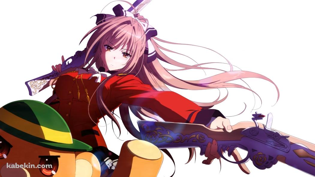 両手に銃を持つ千斗 いすず / 甘城ブリリアントパークの壁紙(1051px x 591px) 高画質 PC・デスクトップ用