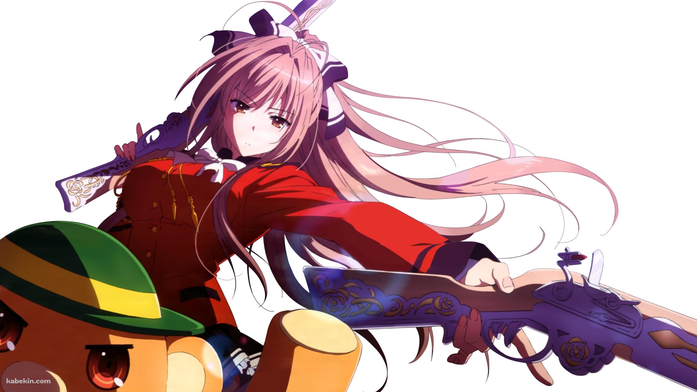 両手に銃を持つ千斗 いすず / 甘城ブリリアントパークの壁紙(2400px x 1350px) 高画質 PC・デスクトップ用