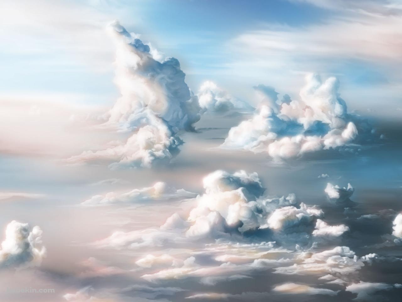 上空から見た背の高い雲 / 綺麗の壁紙(1280px x 960px) 高画質 PC・デスクトップ用