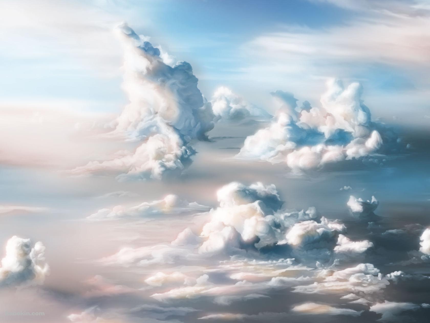 上空から見た背の高い雲 / 綺麗の壁紙(1680px x 1260px) 高画質 PC・デスクトップ用