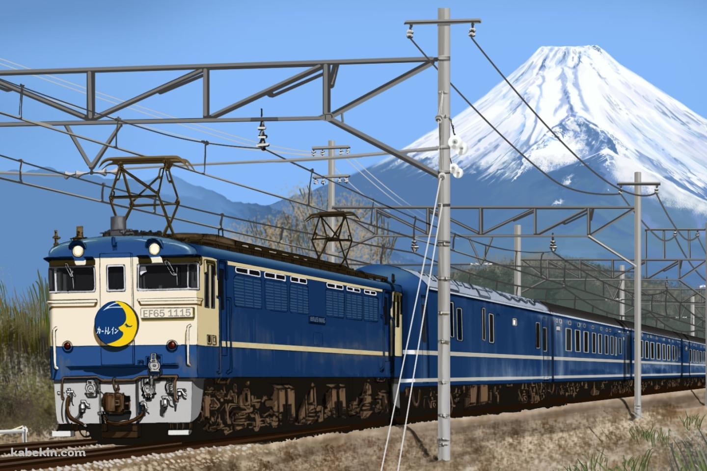 カートレイン九州 / 三日月が眠るヘッドマーク / 富士山の壁紙(1440px x 960px) 高画質 PC・デスクトップ用