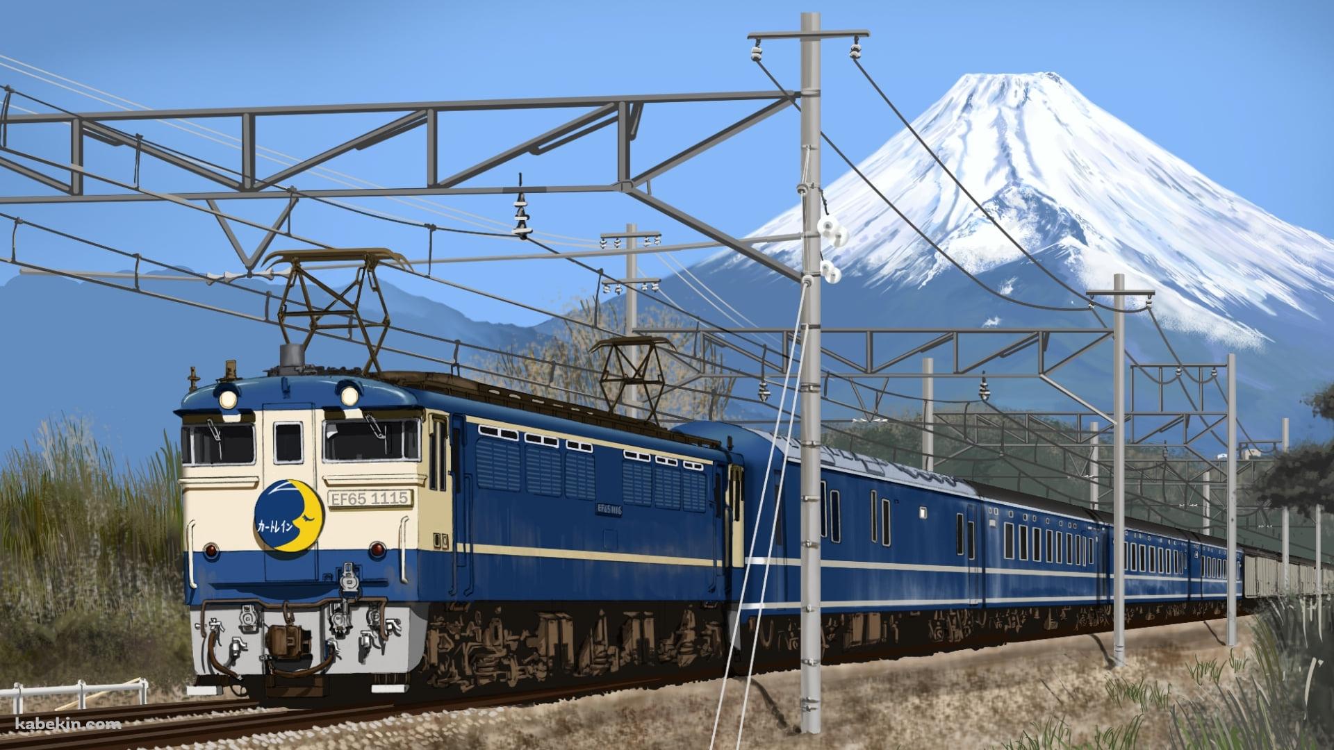 カートレイン九州 / 三日月が眠るヘッドマーク / 富士山の壁紙(1920px x 1080px) 高画質 PC・デスクトップ用