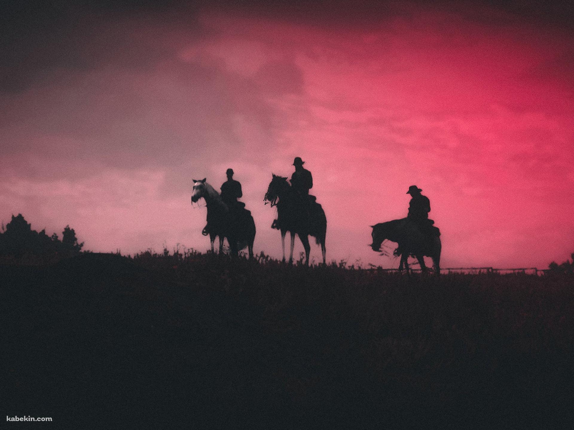 Red Dead Redemption / レッド・デッド・リデンプション / 赤く染まる空 / 3人のカウボーイの壁紙(1920px x 1440px) 高画質 PC・デスクトップ用