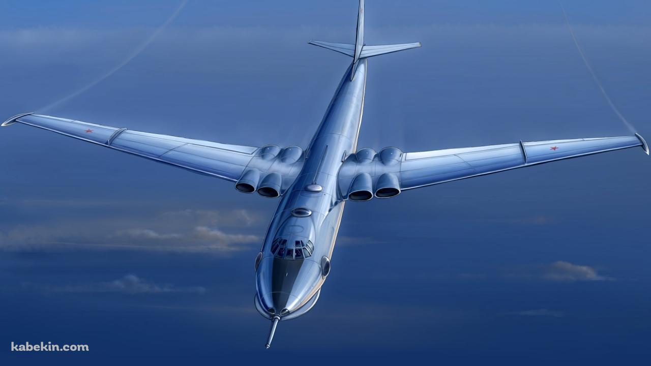 上空をフライトする飛行機の壁紙(1280px x 720px) 高画質 PC・デスクトップ用