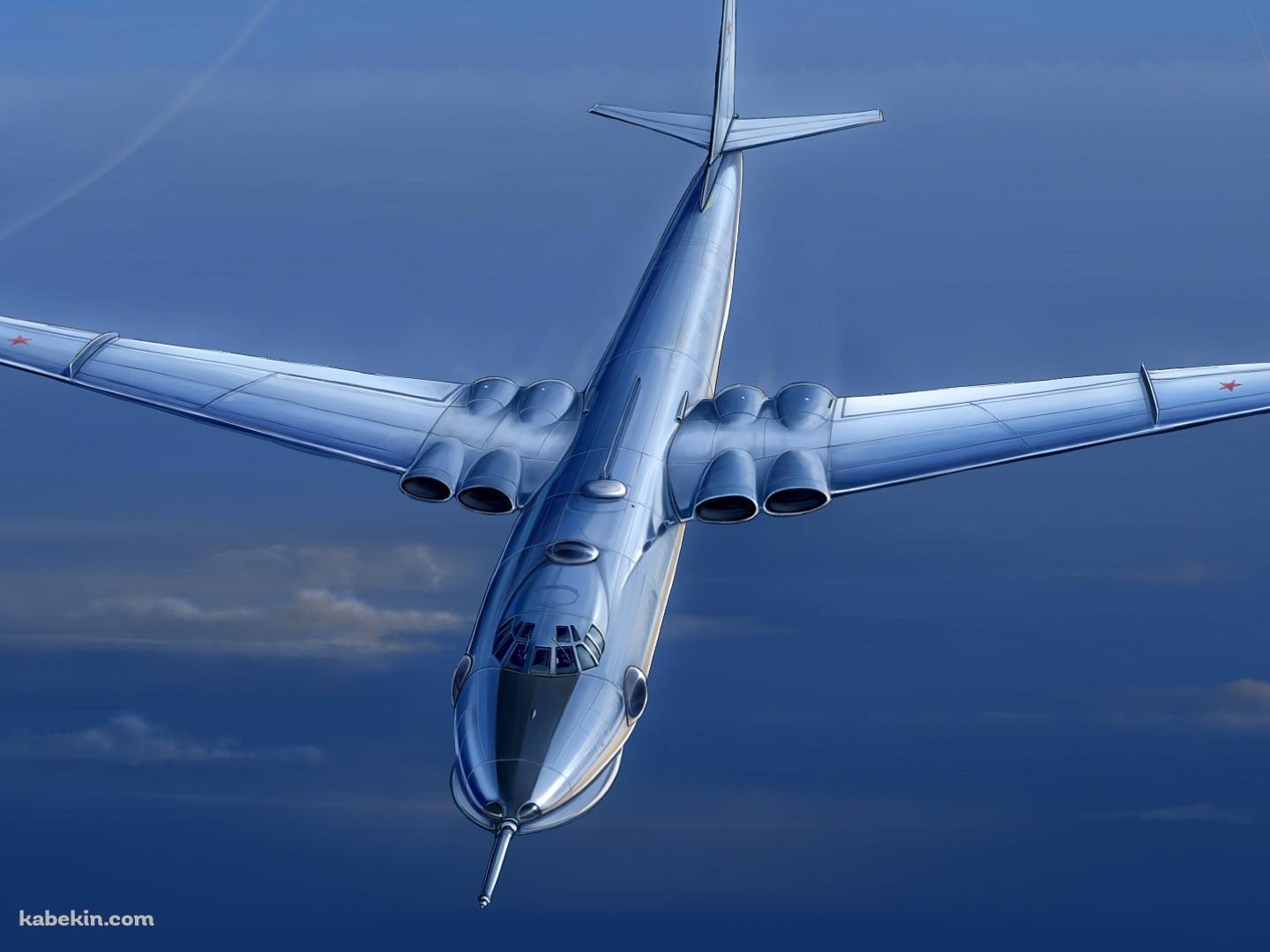 上空をフライトする飛行機の壁紙(1440px x 1080px) 高画質 PC・デスクトップ用