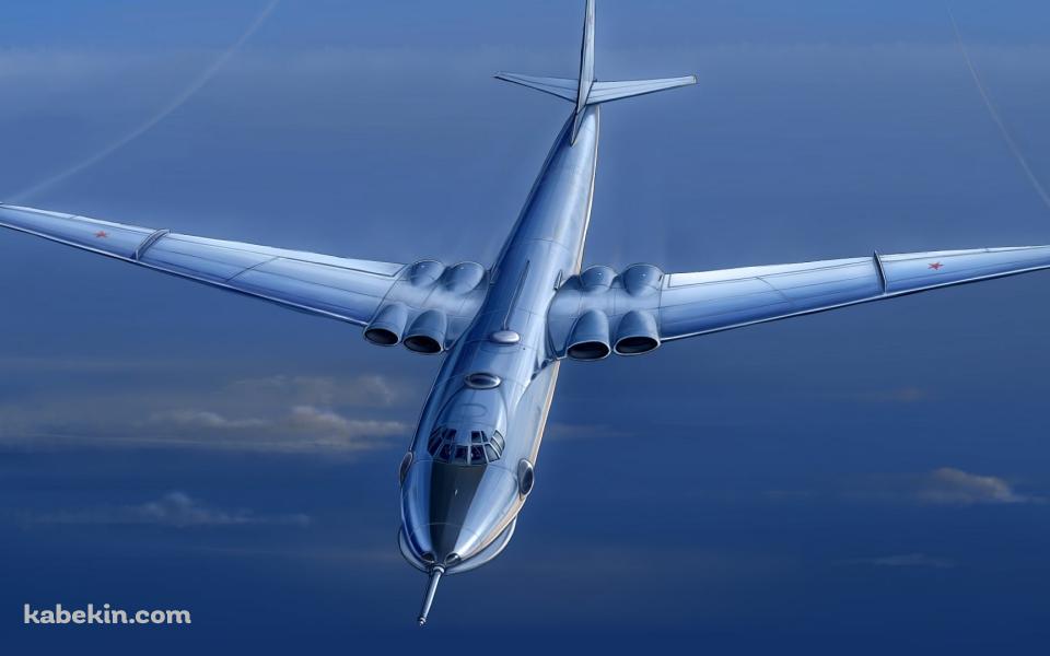 上空をフライトする飛行機の壁紙(960px x 600px) 高画質 PC・デスクトップ用