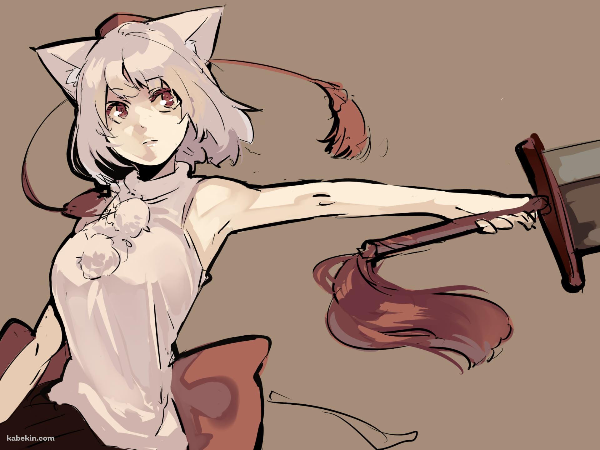 左手で大剣を振るう犬走椛 (いぬばしりもみじ) / 東方の壁紙(1920px x 1440px) 高画質 PC・デスクトップ用