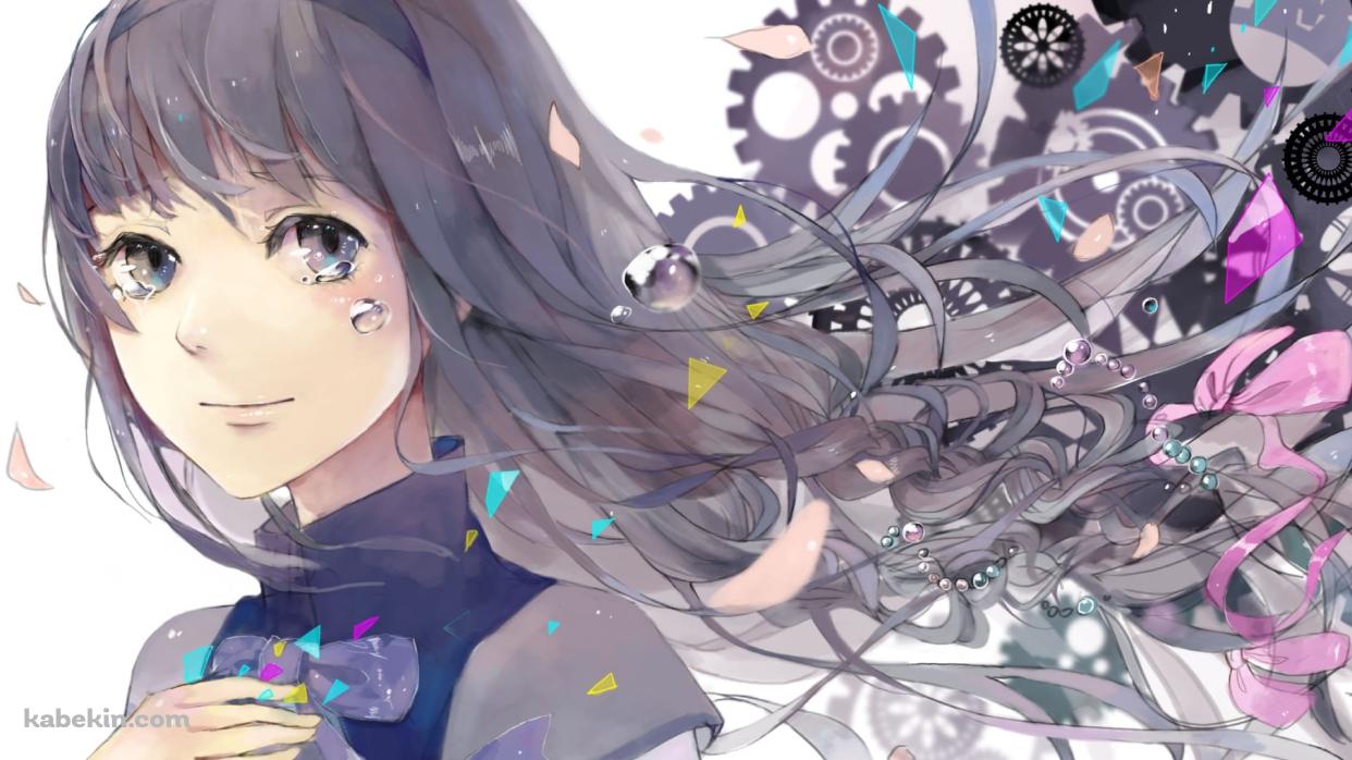 胸元のリボンに手をあてこちらを見つめる暁美ほむら / 魔法少女まどか☆マギカの壁紙(1242px x 698px) 高画質 PC・デスクトップ用