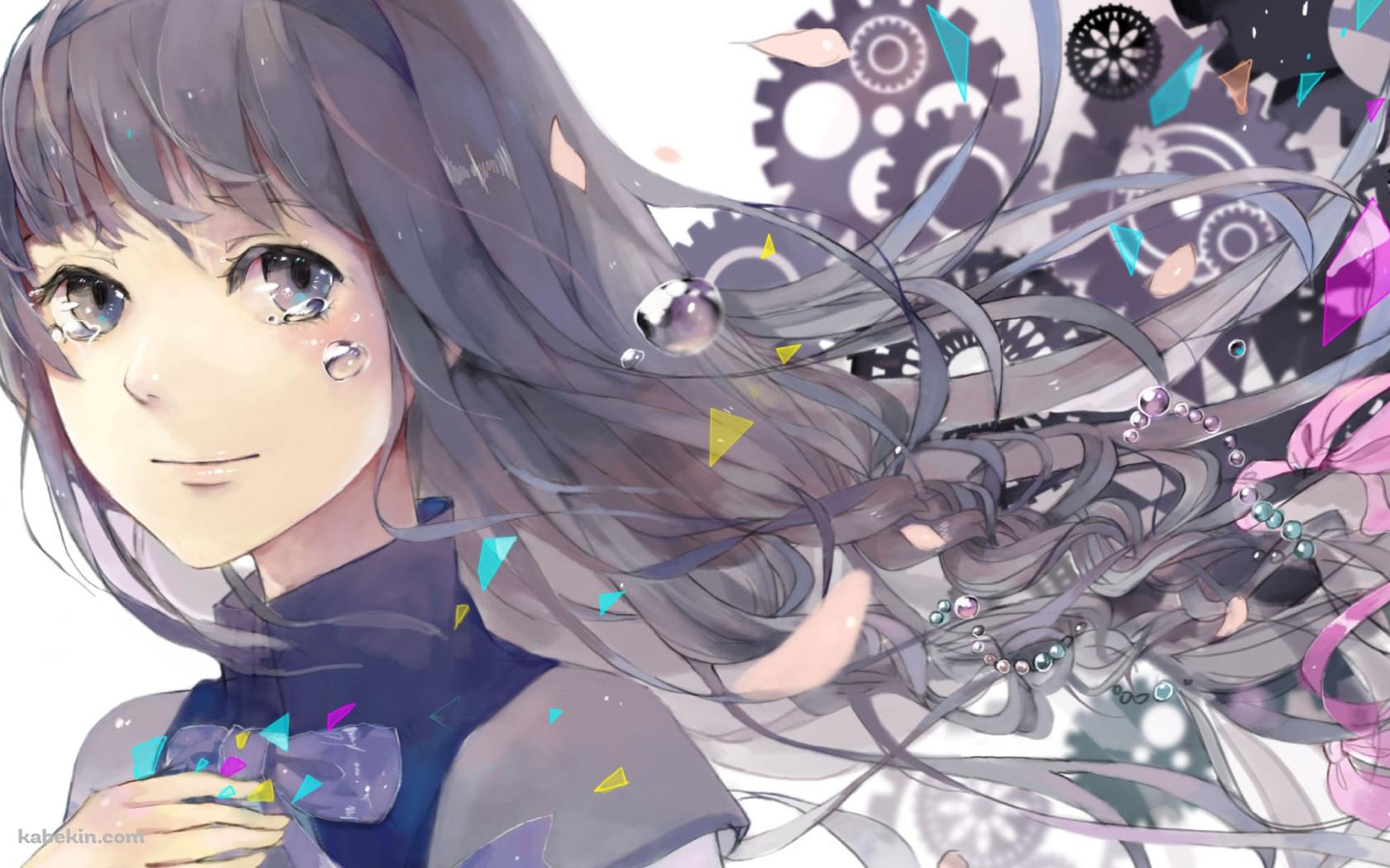 胸元のリボンに手をあてこちらを見つめる暁美ほむら / 魔法少女まどか☆マギカの壁紙(1680px x 1050px) 高画質 PC・デスクトップ用