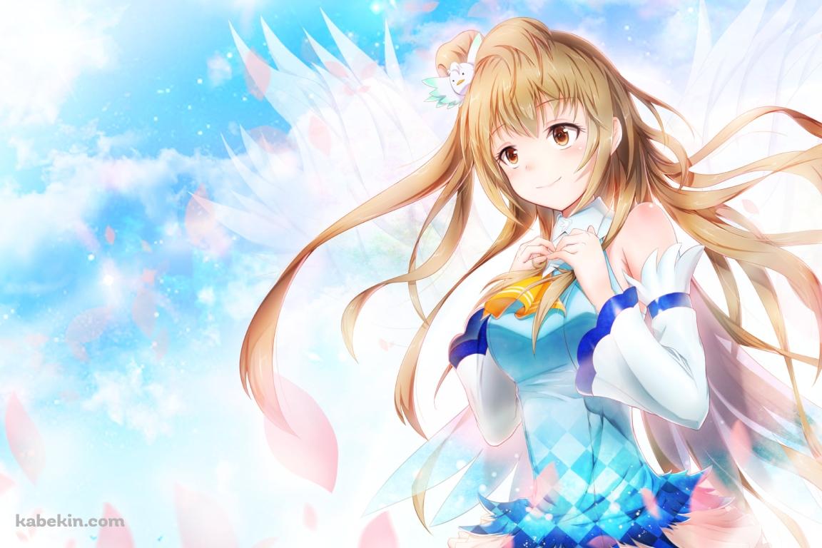 淡いタッチで描かれた胸元に手をあてる南ことり / ラブライブ!の壁紙(1152px x 768px) 高画質 PC・デスクトップ用