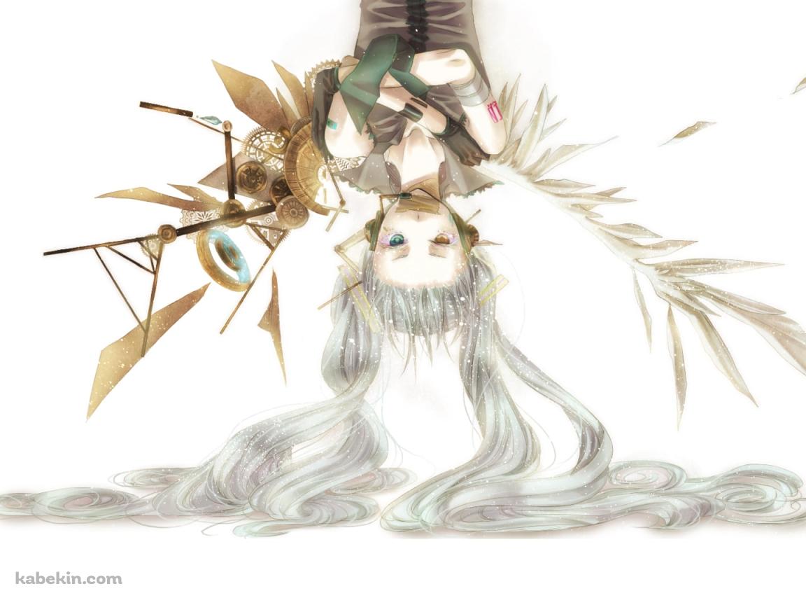 逆さまで腕組みするかっこいい初音ミク / オッドアイ / ボカロの壁紙(1152px x 864px) 高画質 PC・デスクトップ用