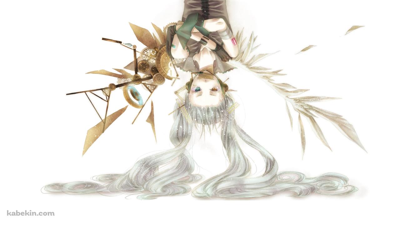 逆さまで腕組みするかっこいい初音ミク / オッドアイ / ボカロの壁紙(1280px x 720px) 高画質 PC・デスクトップ用