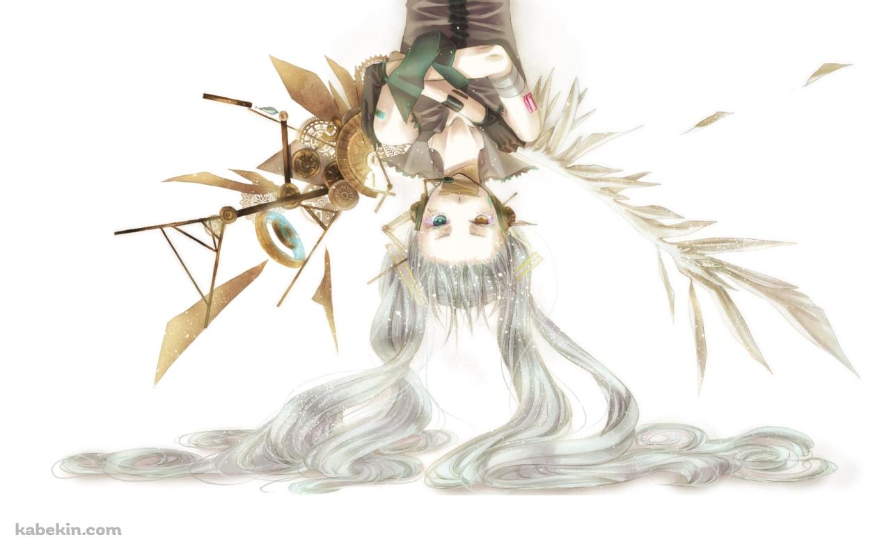 逆さまで腕組みするかっこいい初音ミク / オッドアイ / ボカロの壁紙(1280px x 800px) 高画質 PC・デスクトップ用