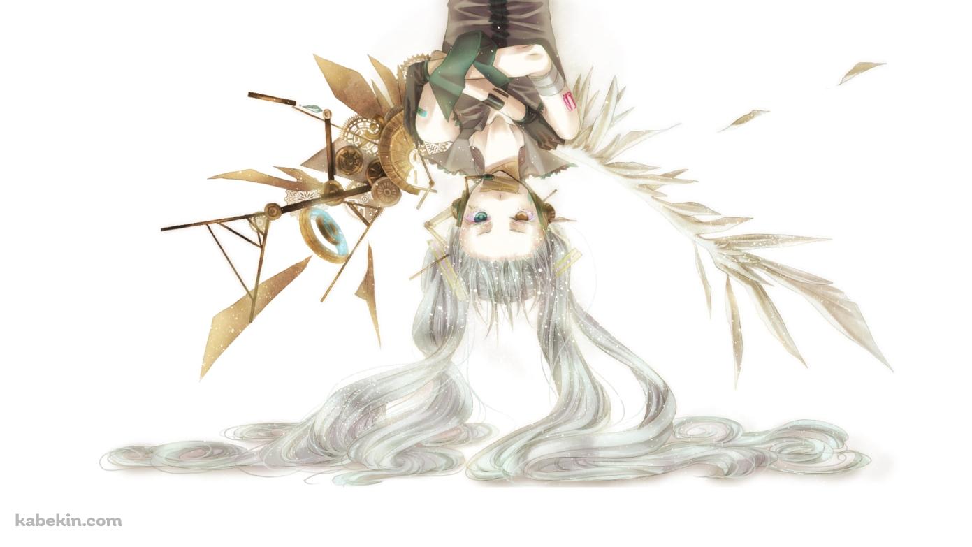 逆さまで腕組みするかっこいい初音ミク / オッドアイ / ボカロの壁紙(1391px x 783px) 高画質 PC・デスクトップ用