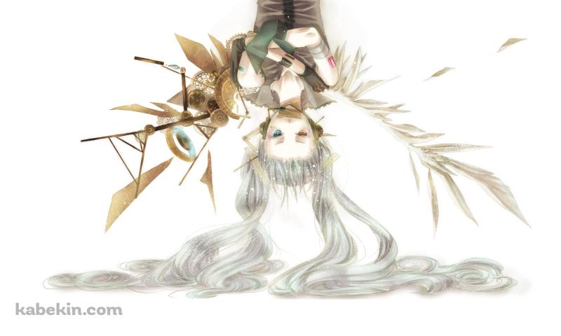 逆さまで腕組みするかっこいい初音ミク / オッドアイ / ボカロの壁紙(800px x 480px) 高画質 PC・デスクトップ用