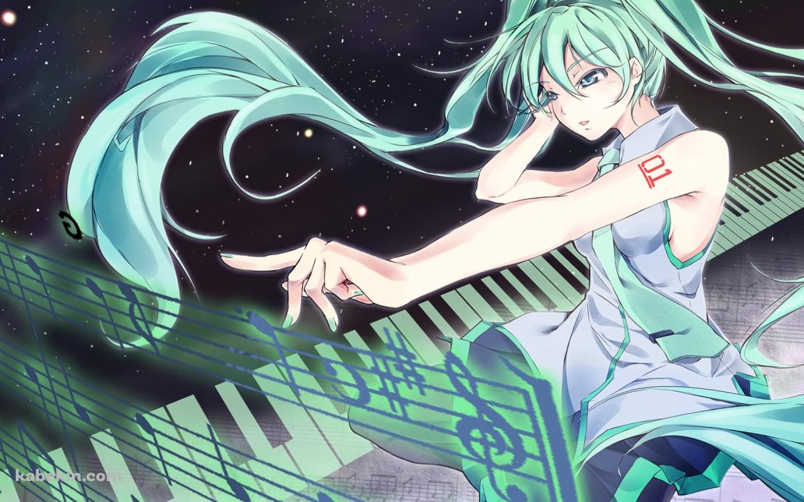 宇宙で楽譜を見る初音ミク / ボカロの壁紙(1152px x 720px) 高画質 PC・デスクトップ用