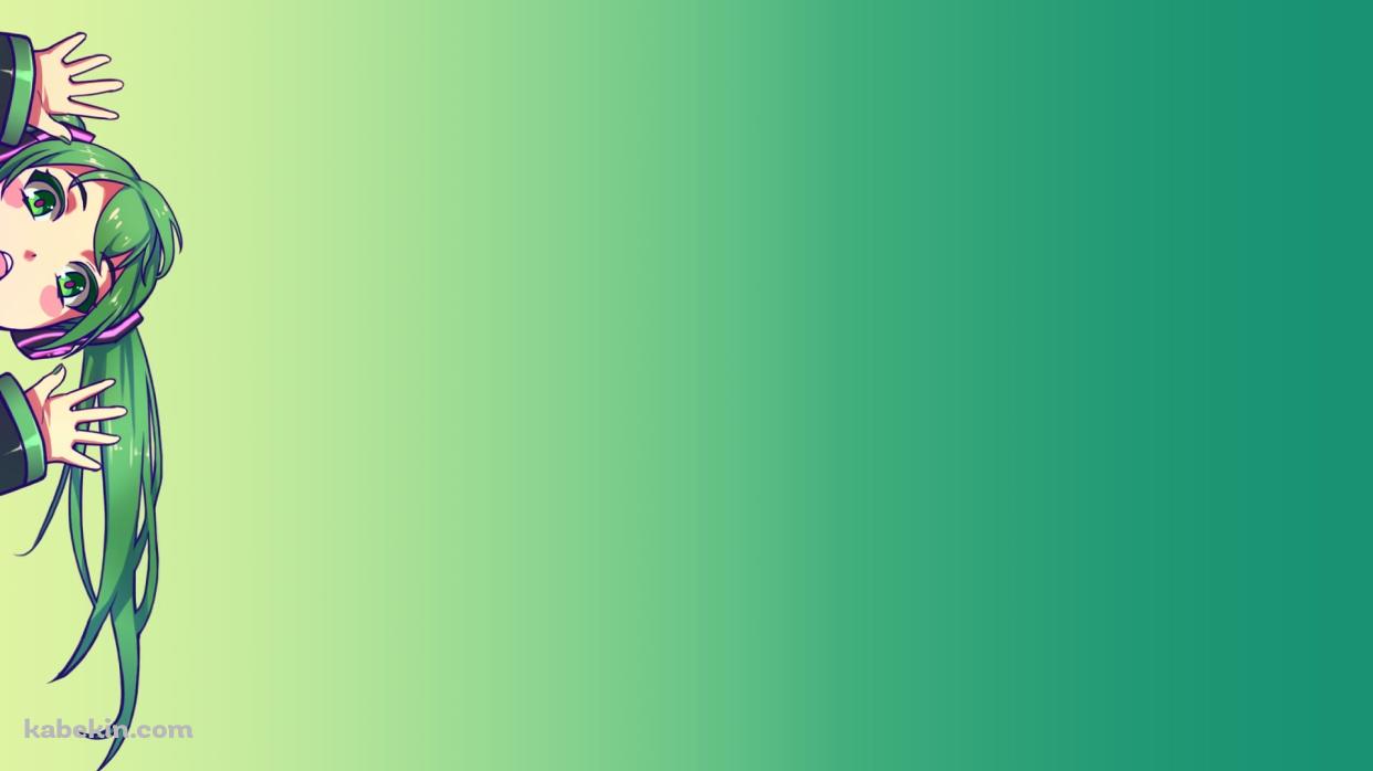 画面端から顔を出す初音ミク / ボカロの壁紙(1242px x 698px) 高画質 PC・デスクトップ用