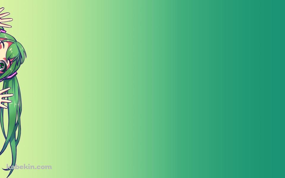 画面端から顔を出す初音ミク / ボカロの壁紙(960px x 600px) 高画質 PC・デスクトップ用