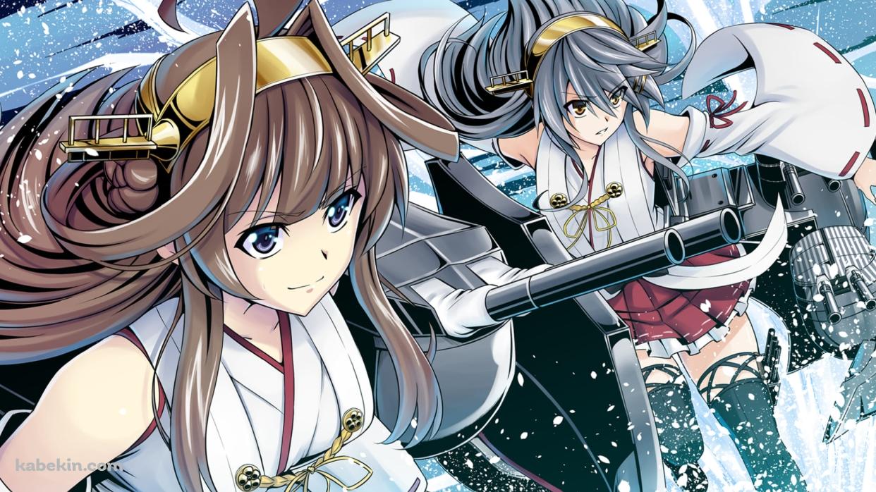 進軍する金剛と榛名 / 艦隊これくしょんの壁紙(1242px x 698px) 高画質 PC・デスクトップ用