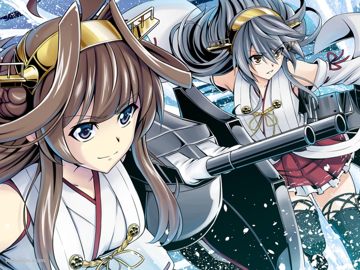 進軍する金剛と榛名 / 艦隊これくしょんの壁紙(1400px x 1050px) 高画質 PC・デスクトップ用
