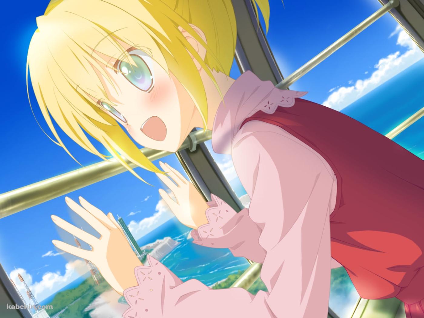 窓ガラス越しに外の景色を眺めるコロナ / ロボット少女 / アストラエアの白き永遠の壁紙(1400px x 1050px) 高画質 PC・デスクトップ用