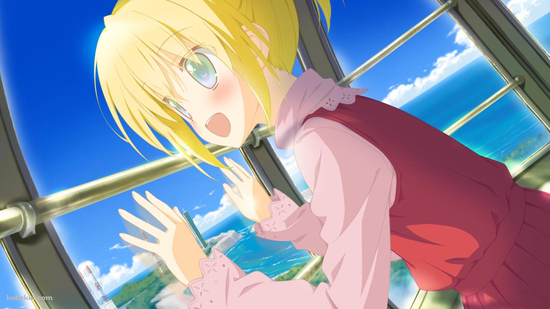 窓ガラス越しに外の景色を眺めるコロナ / ロボット少女 / アストラエアの白き永遠の壁紙(1829px x 1029px) 高画質 PC・デスクトップ用