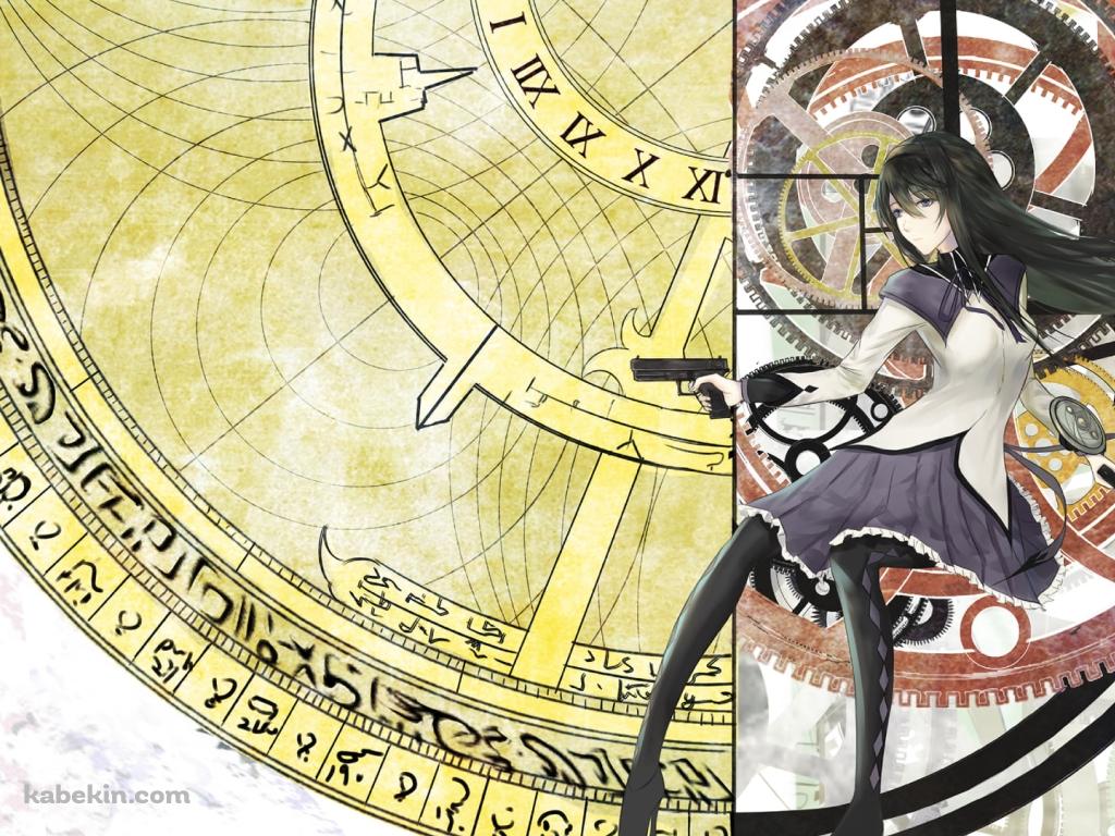 時計の歯車と暁美ほむら / 魔法少女まどか☆マギカの壁紙(1024px x 768px) 高画質 PC・デスクトップ用