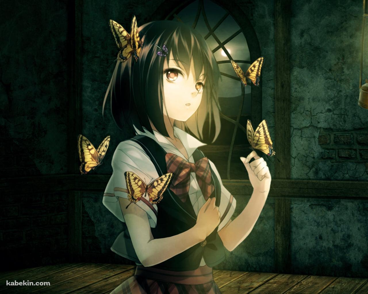 沢山のアゲハ蝶と天倉 澪 / 零 / FATAL FRAMEの壁紙(1280px x 1024px) 高画質 PC・デスクトップ用