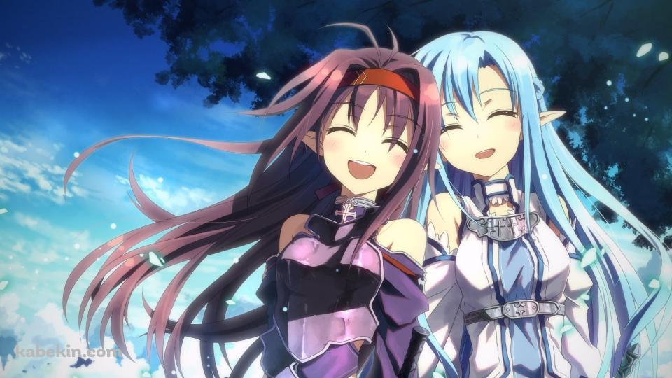 笑顔で寄り添うアスナとユウキ / SAO / ソードアートオンラインの壁紙(960px x 540px) 高画質 PC・デスクトップ用