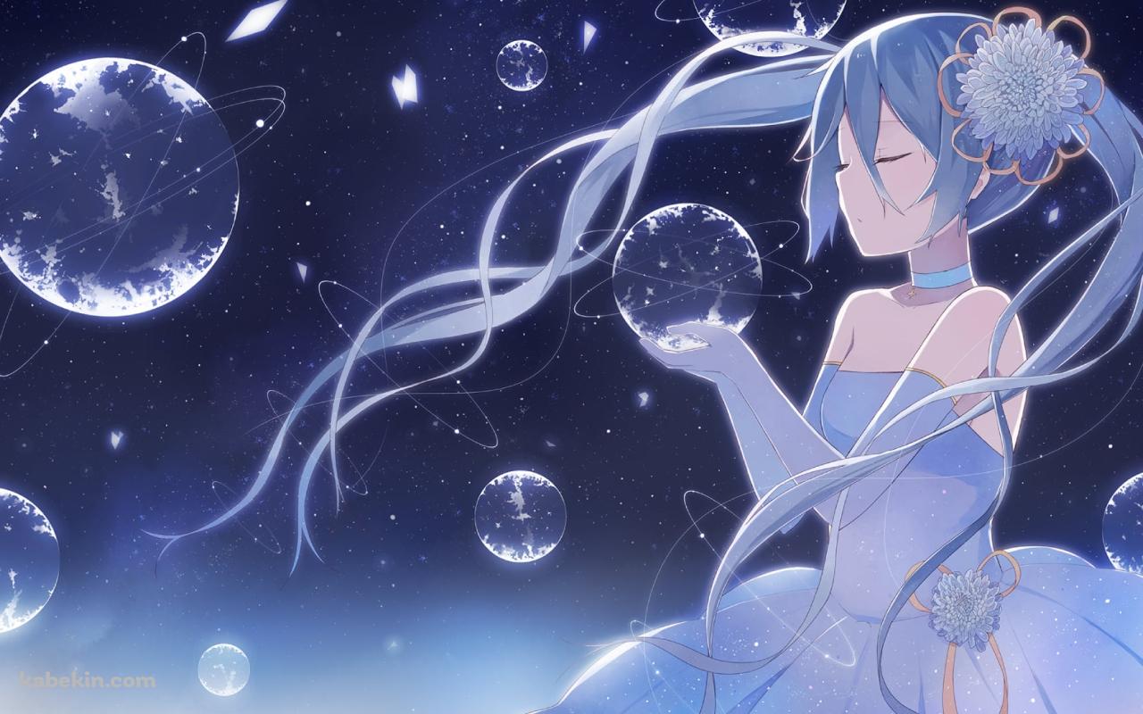 クリスタルの惑星を持つ初音ミク / ボカロの壁紙(1280px x 800px) 高画質 PC・デスクトップ用