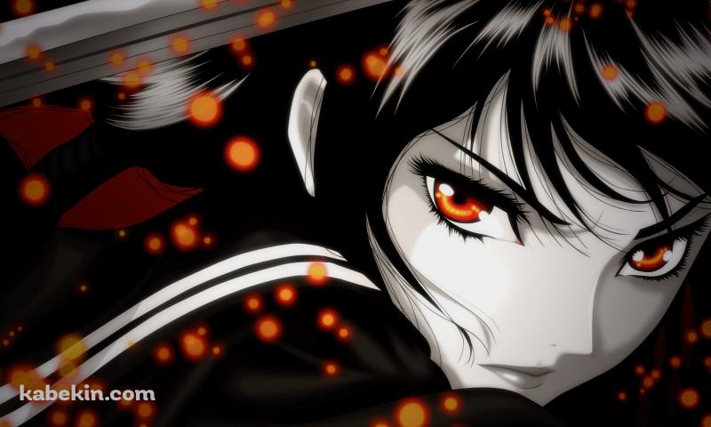 剣を振るうかっこいい更衣 小夜 / ブラッドシーの壁紙(800px x 480px) 高画質 PC・デスクトップ用