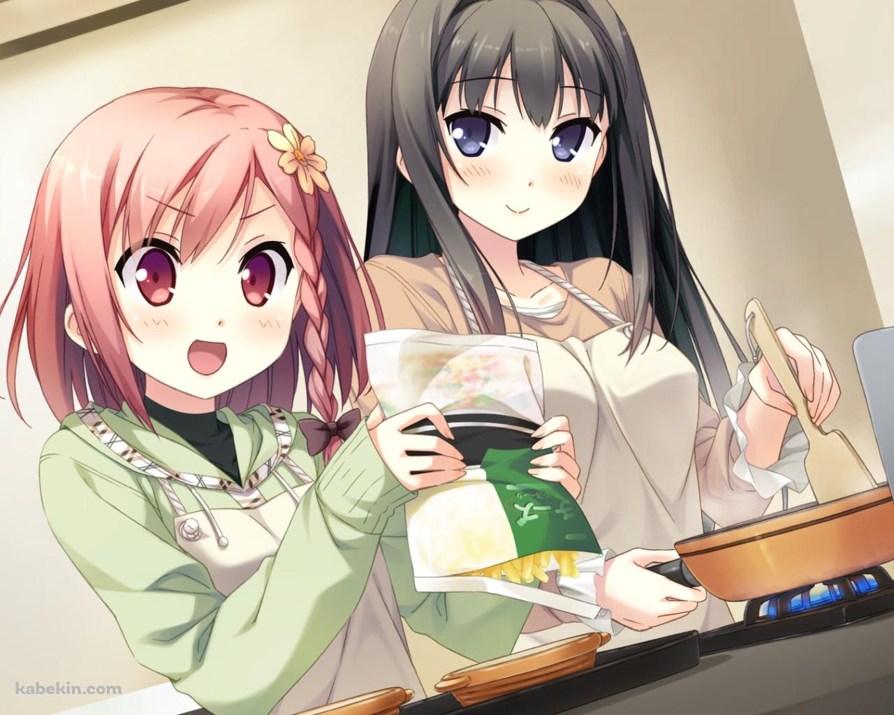料理をする綾瀬 紗雪とゆあ / your diary / ユアダイアリーの壁紙(1280px x 1024px) 高画質 PC・デスクトップ用