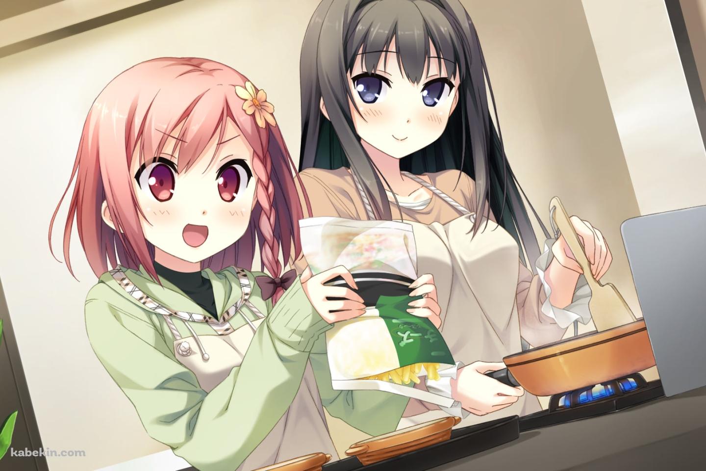 料理をする綾瀬 紗雪とゆあ / your diary / ユアダイアリーの壁紙(1440px x 960px) 高画質 PC・デスクトップ用