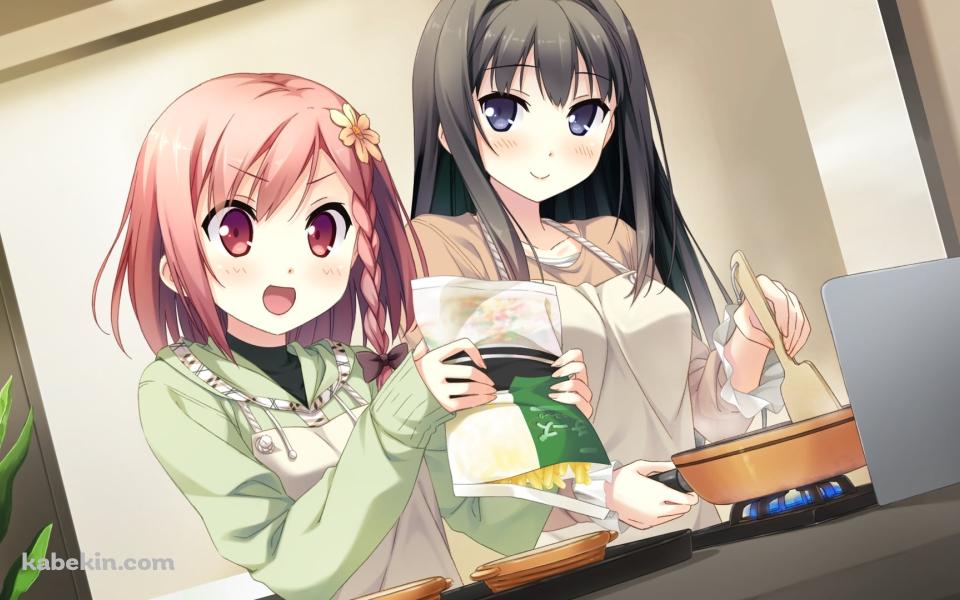 料理をする綾瀬 紗雪とゆあ / your diary / ユアダイアリーの壁紙(960px x 600px) 高画質 PC・デスクトップ用