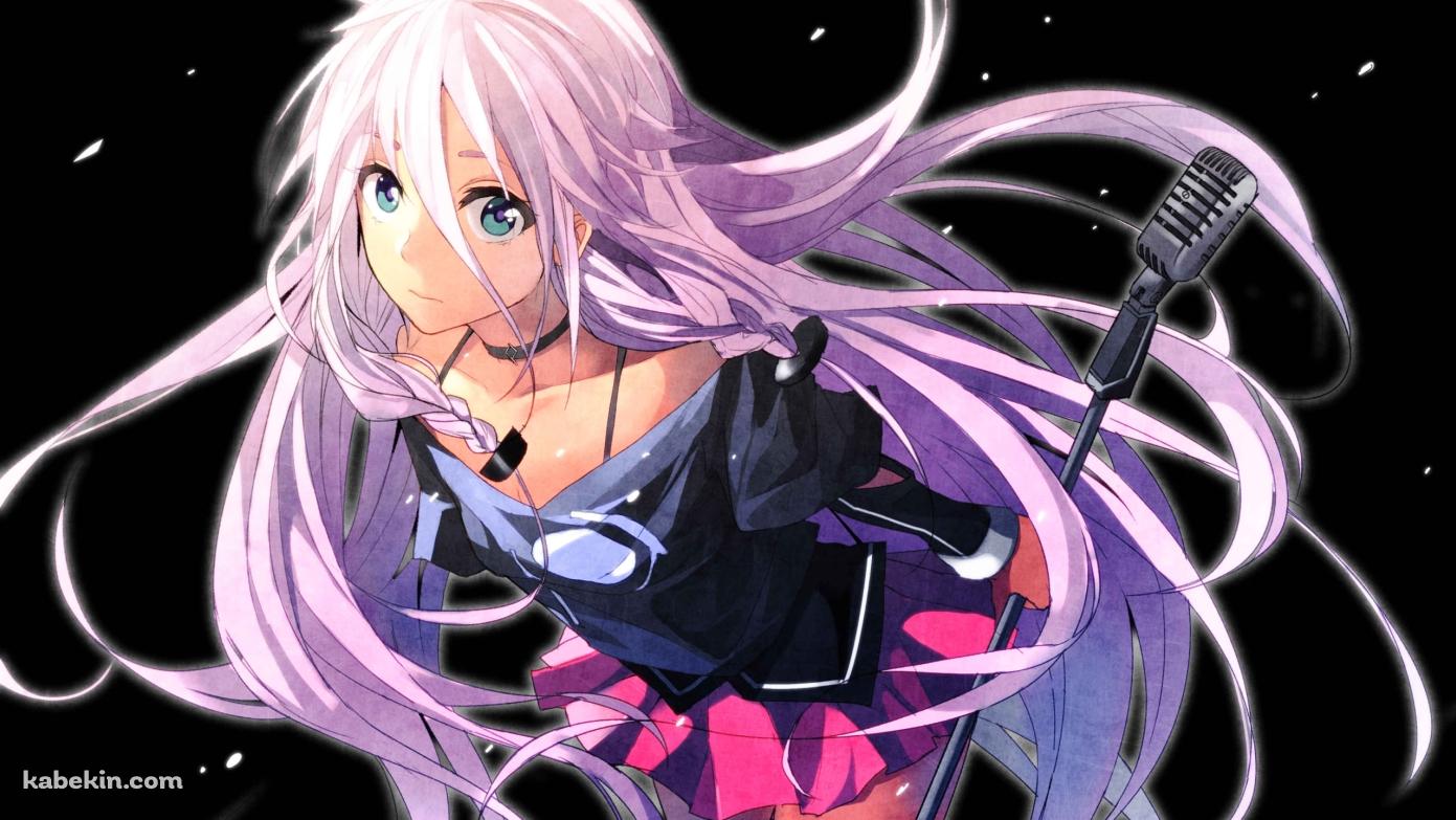 マイクスタンドを持ちこちらを見つめるイア / IA / ボーカロイドの壁紙(1391px x 783px) 高画質 PC・デスクトップ用