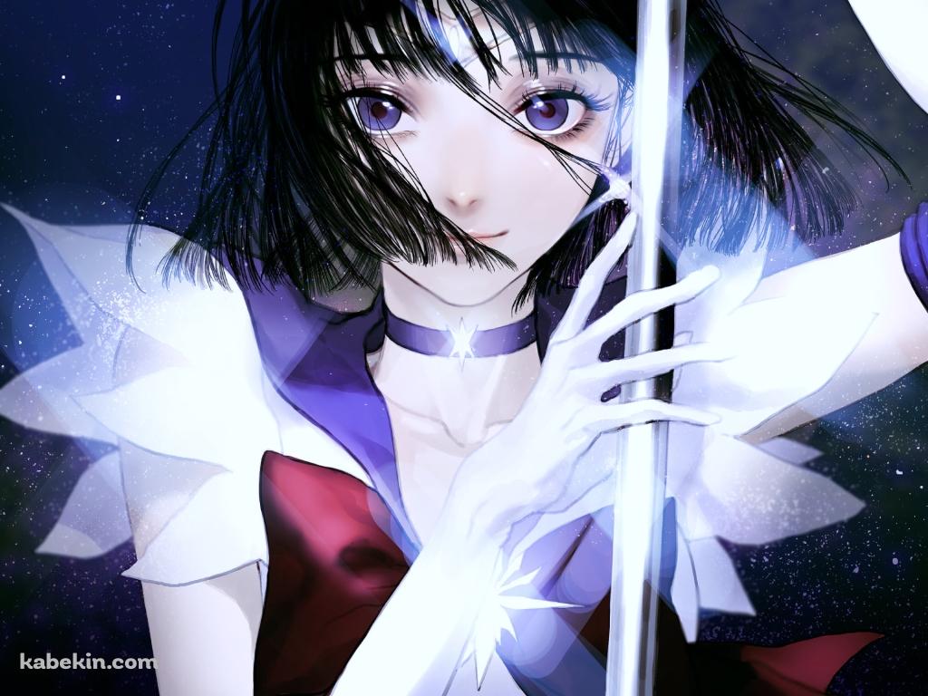 銀の杖を持つ土萠ほたる / セーラーサターン / 美少女戦士セーラームーンの壁紙(1024px x 768px) 高画質 PC・デスクトップ用