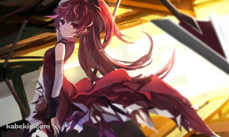 赤い瞳でこちらを見つめる佐倉杏子 / 仕込み槍 / 魔法少女まどか☆マギカの壁紙(800px x 480px) 高画質 PC・デスクトップ用
