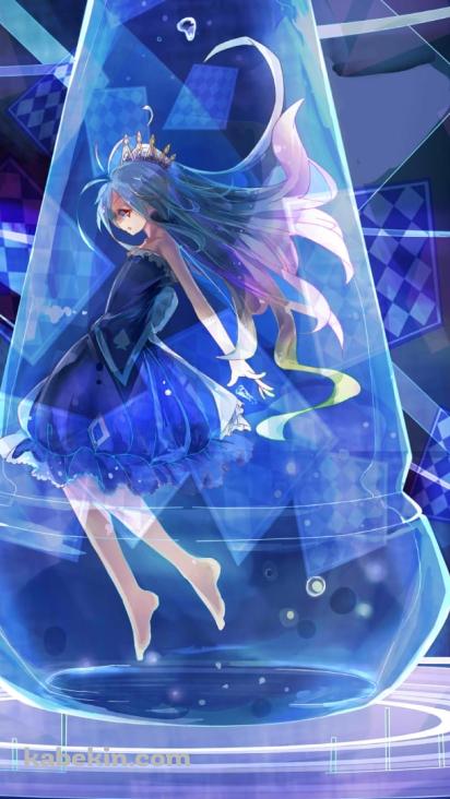 瓶に入った青いドレスを着た白 / ノーゲーム・ノーライフの壁紙(412px x 732px) 高画質 PC・デスクトップ用