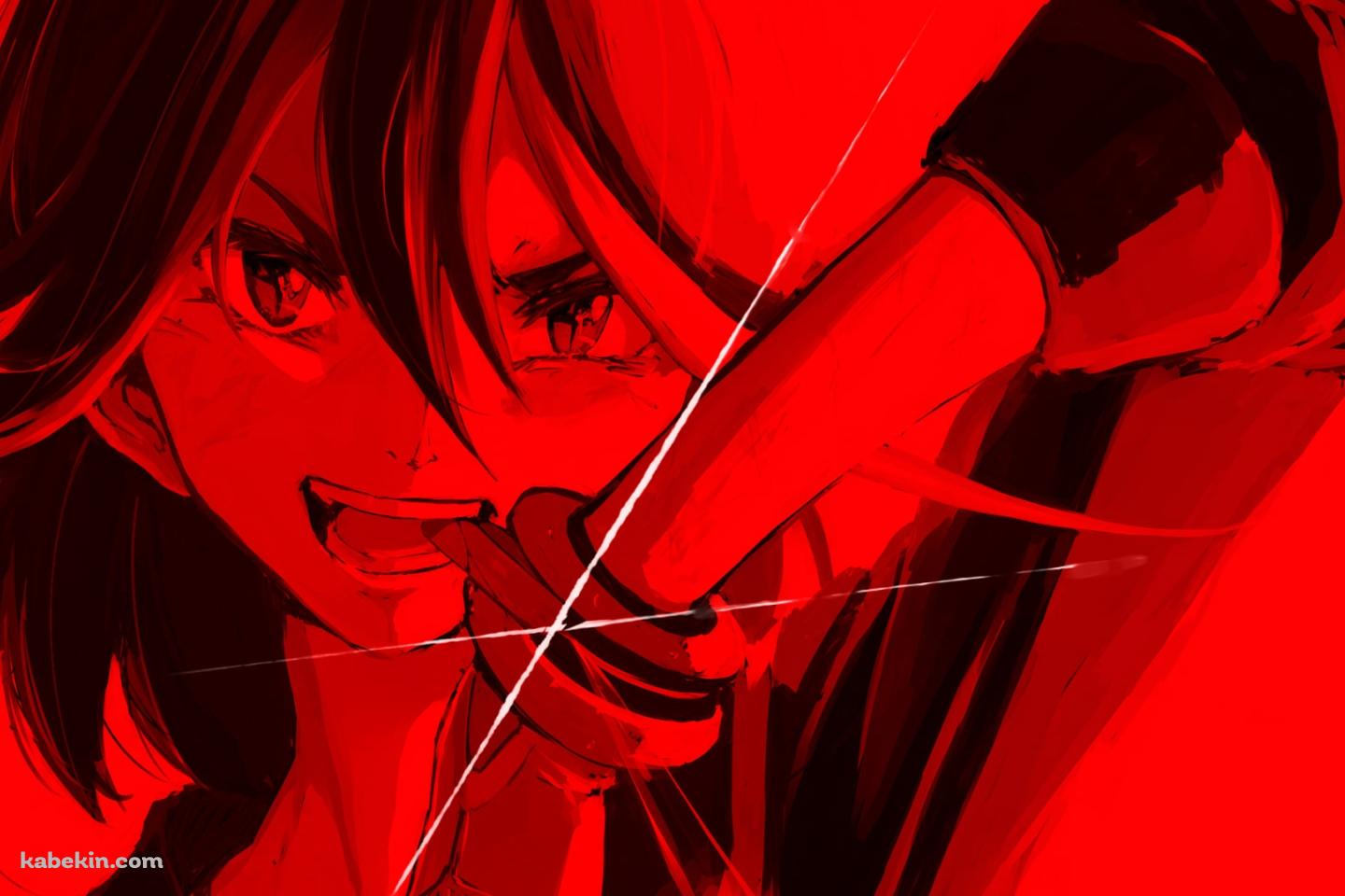 凄みのある表情のかっこいい纏流子 (まといりゅうこ) / キルラキルの壁紙(1440px x 960px) 高画質 PC・デスクトップ用