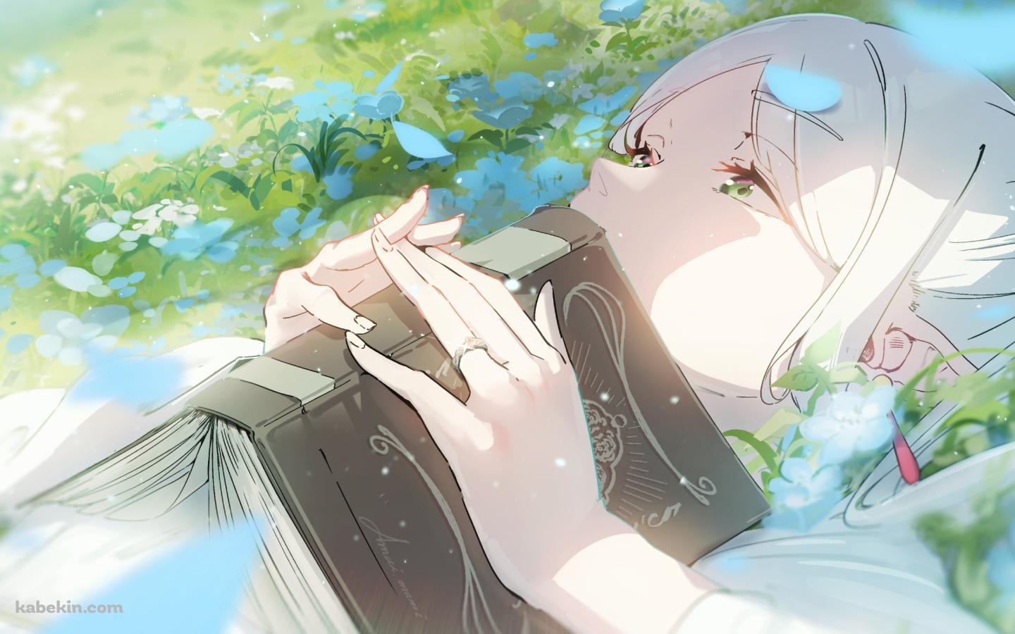 本を胸元に置き空を見上げるフリーレン / 葬送のフリーレンの壁紙(1440px x 900px) 高画質 PC・デスクトップ用